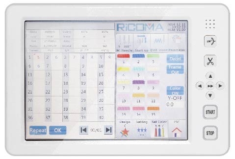2 Head 15 Needle Tubular Embroidery Machine With 10'' Touch Panel