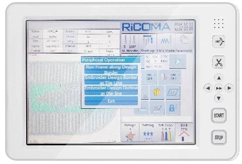 2 Head 15 Needle Tubular Embroidery Machine With 10'' Touch Panel