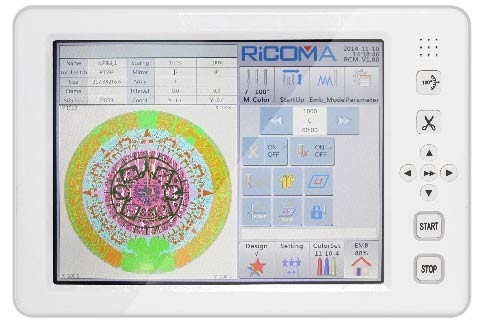 2 Head 15 Needle Tubular Embroidery Machine With 10'' Touch Panel