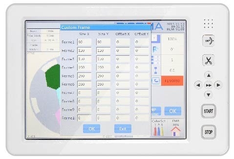 2 Head 15 Needle Tubular Embroidery Machine With 10'' Touch Panel