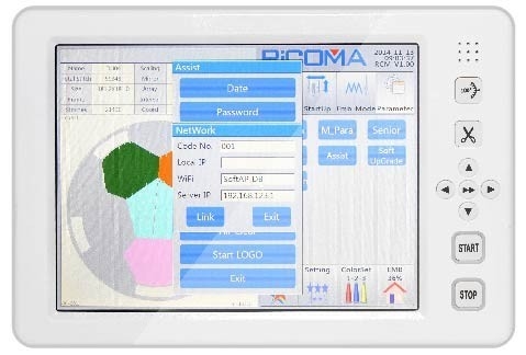 2 Head 15 Needle Tubular Embroidery Machine With 10'' Touch Panel